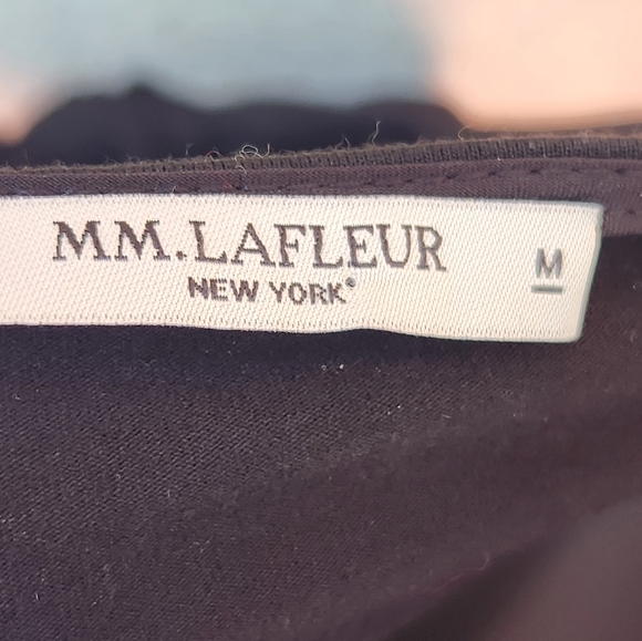 MM. LaFleur Walker Top Women's Medium Black Classic Wrap Waist Career - Picture 8 of 10